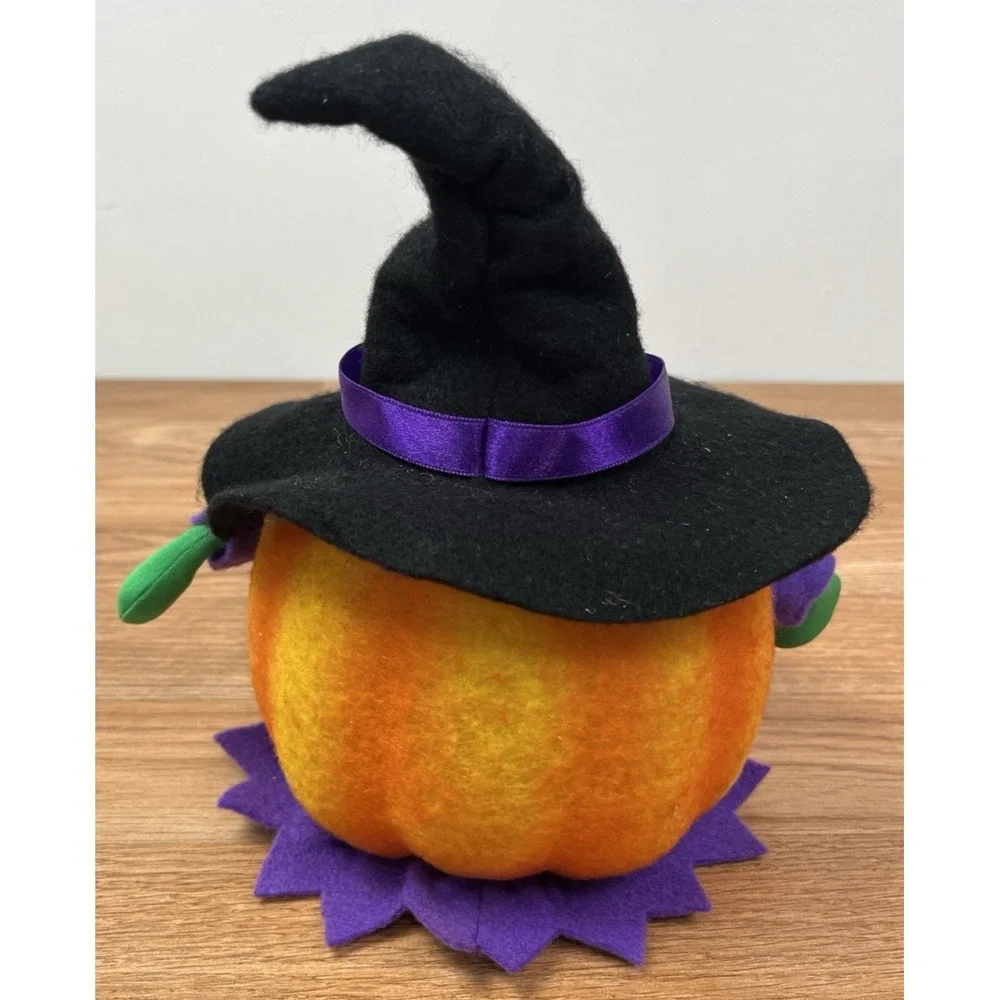Vintage Fiber Optics Light Up Jack O Lantern Pumpkin Witch Halloween